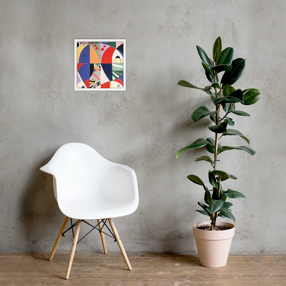 Dynamic Mosaic Symmetry | Poster with White Frame | 14″×14″