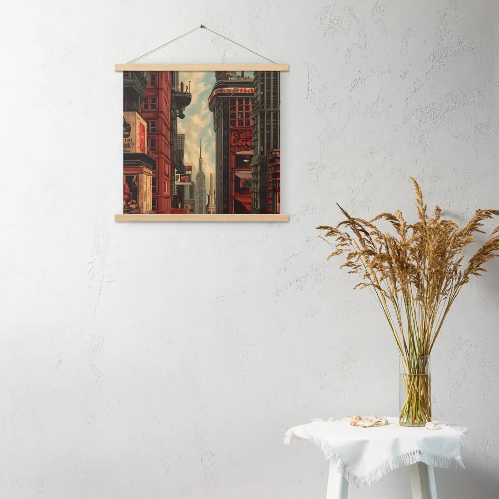 A Glimpse of Tomorrow: Urban Ambition | Poster With Oak Wood Hanger | 18″×18″