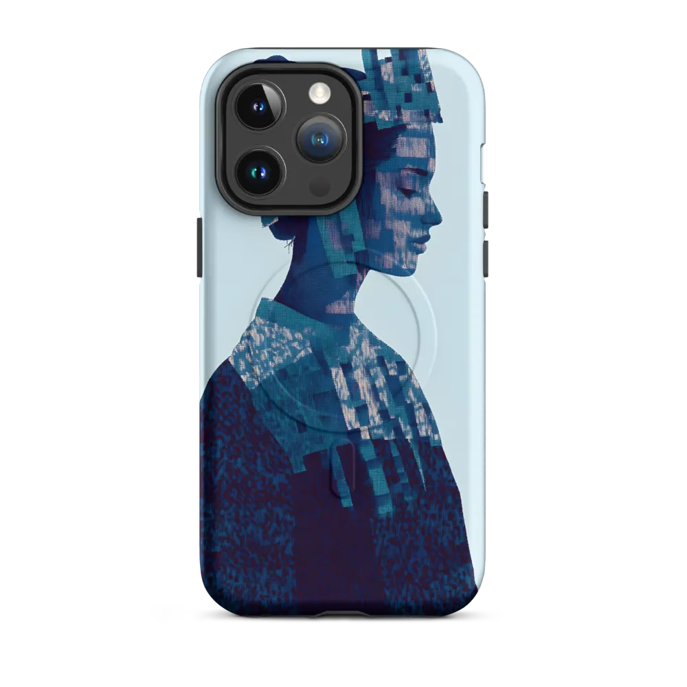 Digital Portrait in Abstract Blue