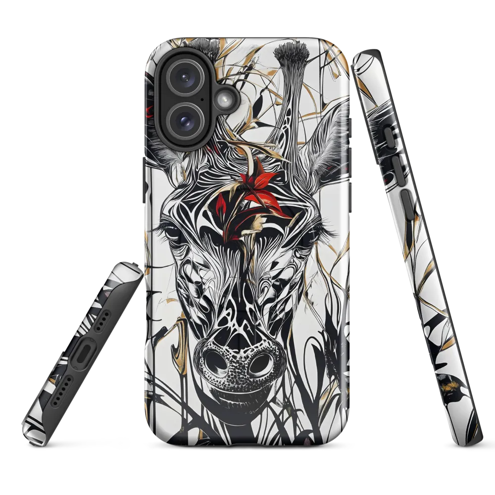 Floral Elegance: The Giraffe's Portrait