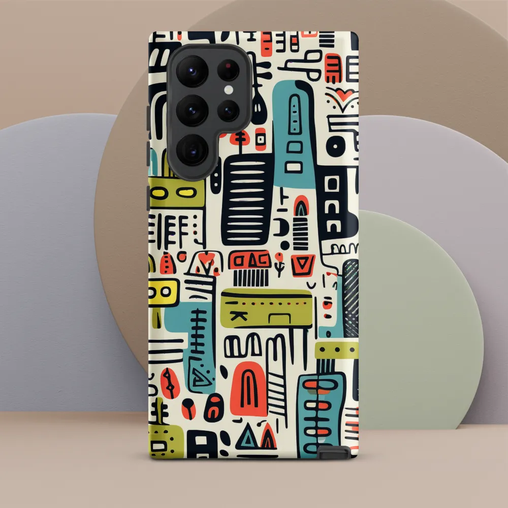 Urban Whimsy: A Playful Cityscape | Phone Case |  S22 Ultra | Tough Case | Matte