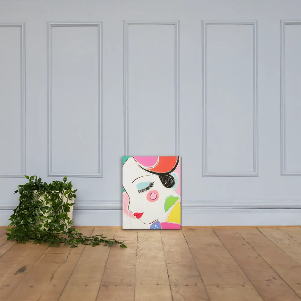 Whimsical Portrait in Colorful Abstraction | Canvas | 16″×20″