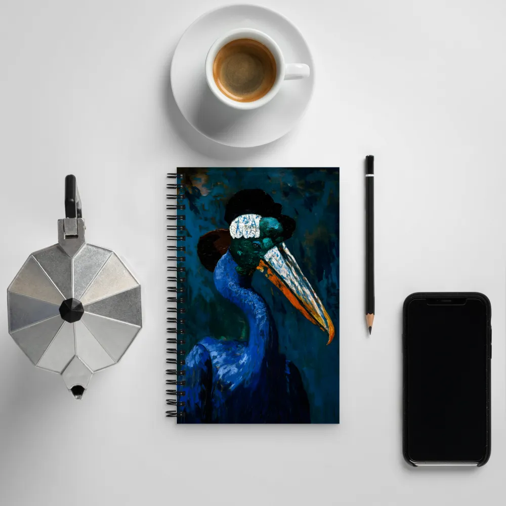 Majestic Absurdity: The Hat-Wearing Bird | Spiral Notebook