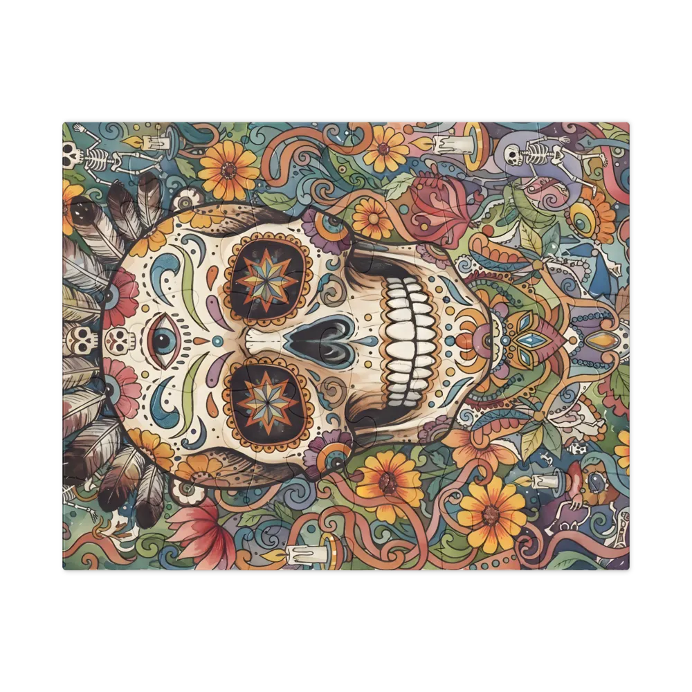 Sugar Skull Portrait 
 Jigsaw Puzzle in Tin Box
