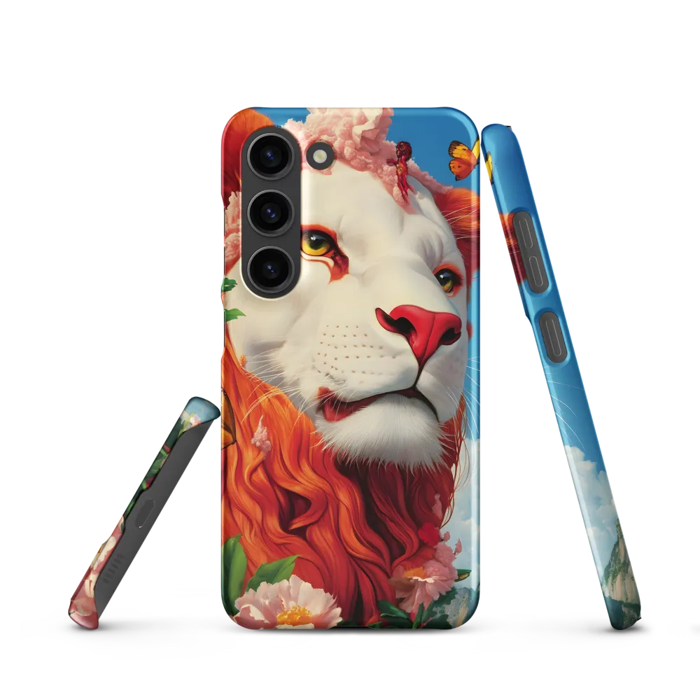 Majestic Lion Amidst Floral Splendor