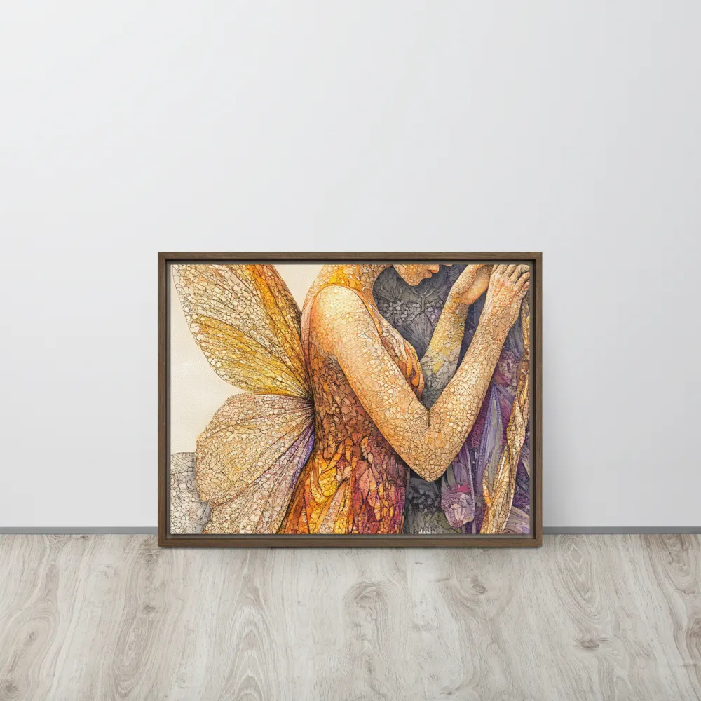 Whispers of the Frosted Meadow | Canvas with Brown Frame | 18″×24″