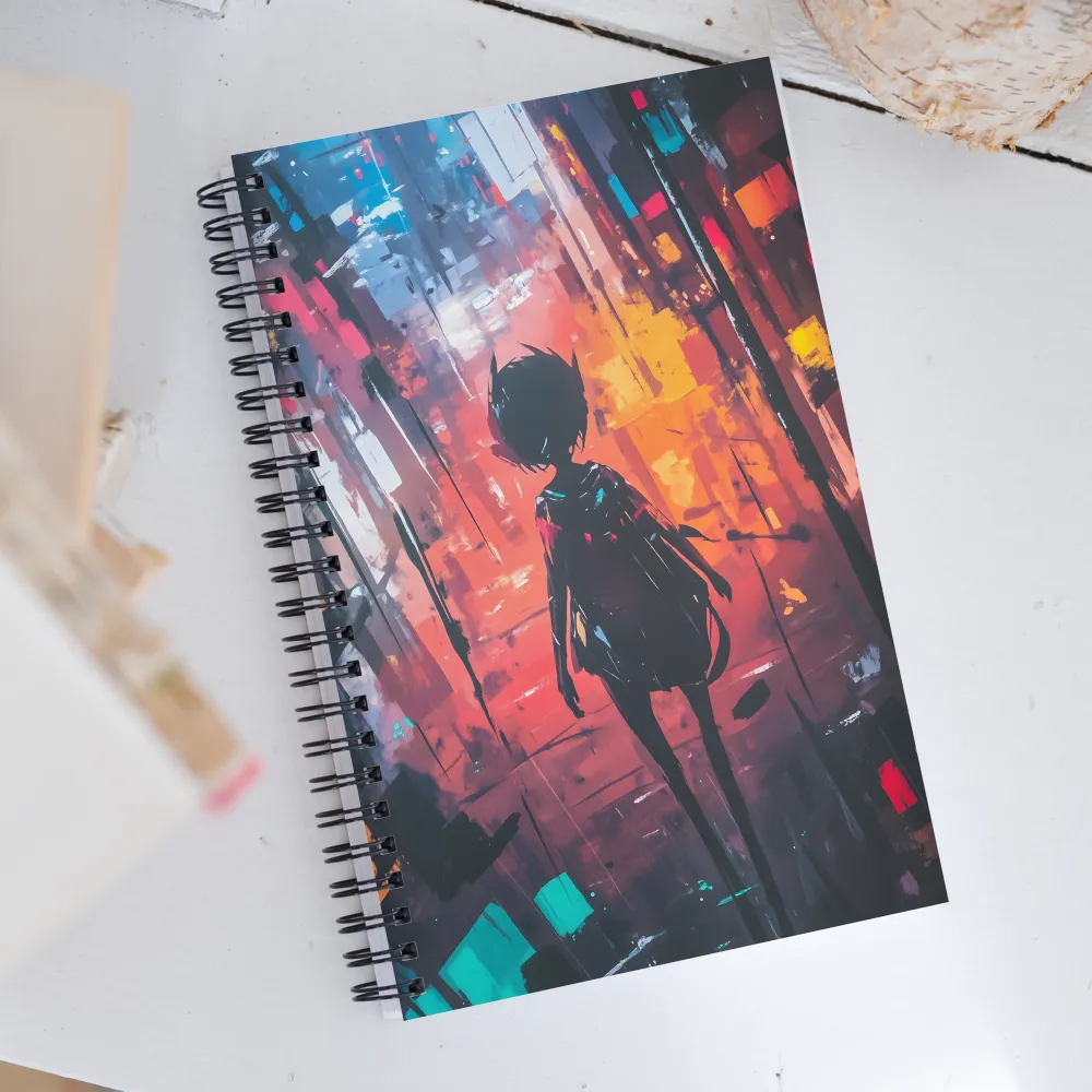 Silhouette in the Urban Abyss | Spiral Notebook