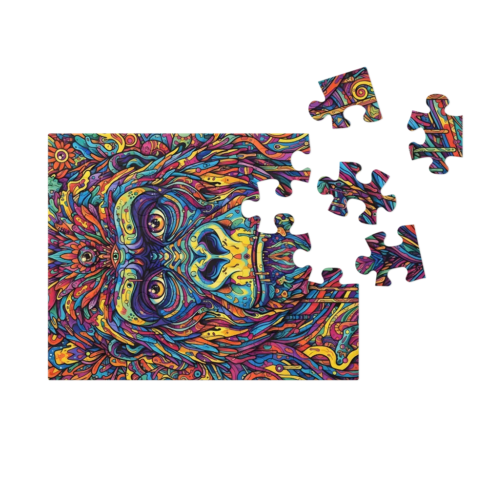 Psychedelic Gorilla 
 Jigsaw Puzzle in Tin Box