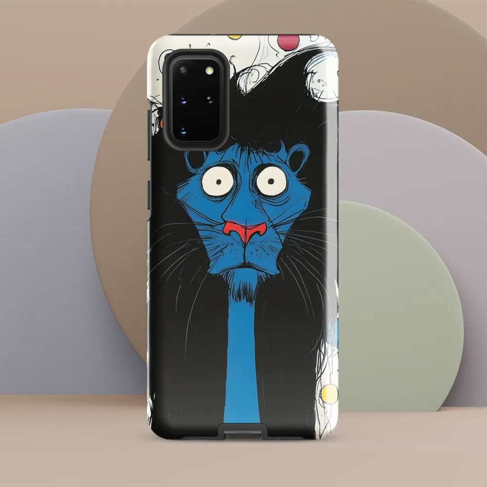 Whimsical Blue Lion