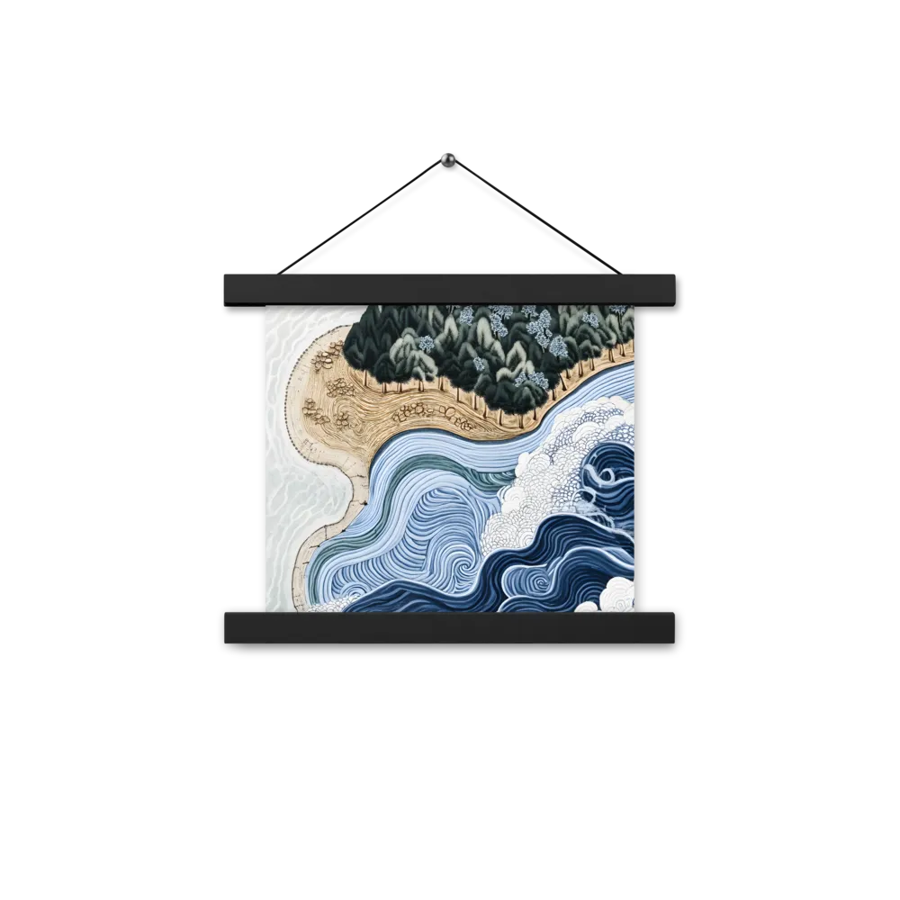 Oceanic Harmony: A Tranquil Landscape | Poster With Black Wood Hanger | 10″×10″