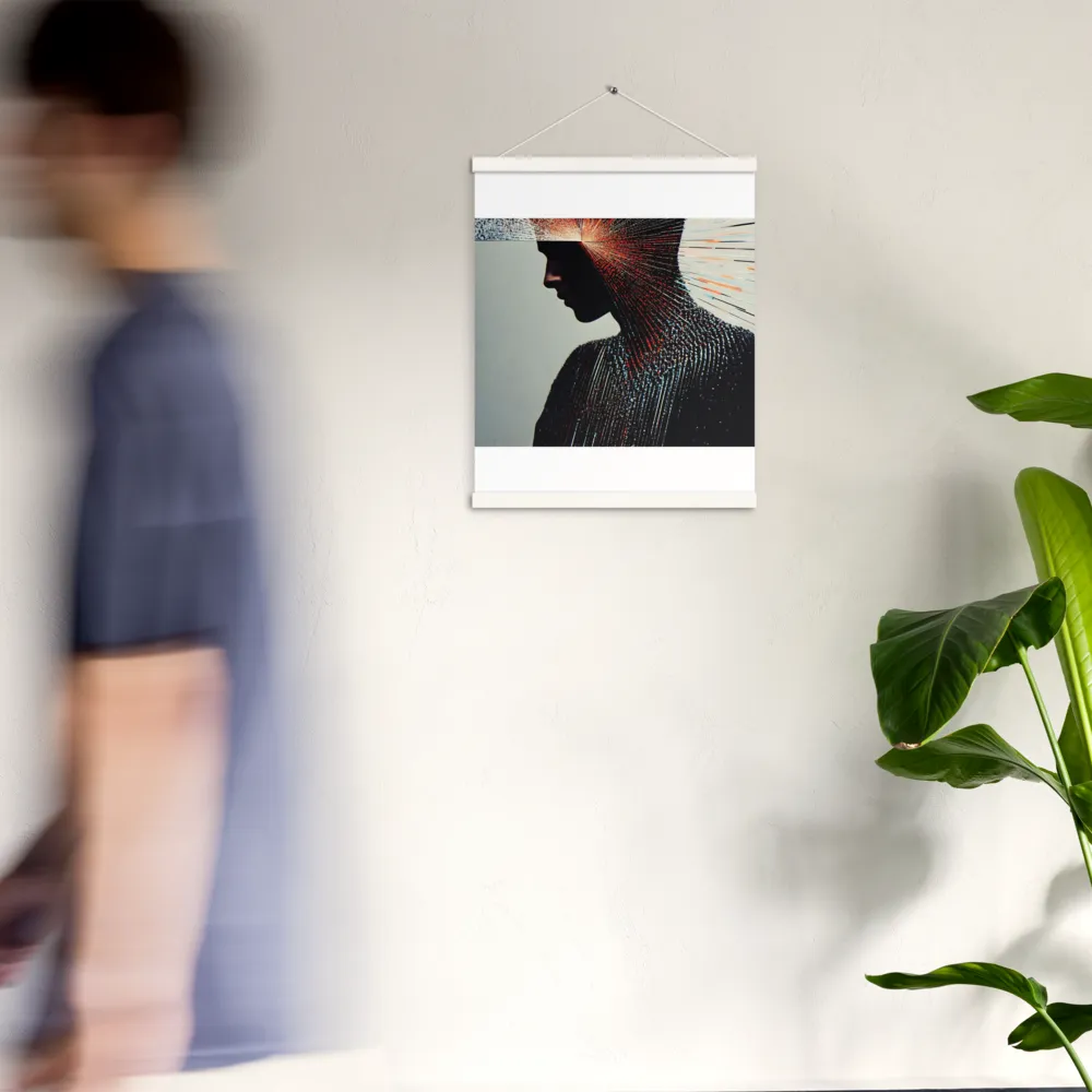 Radiant Reflection: An Abstract Journey of Thought | Poster With White Wood Hanger | 16″×20″