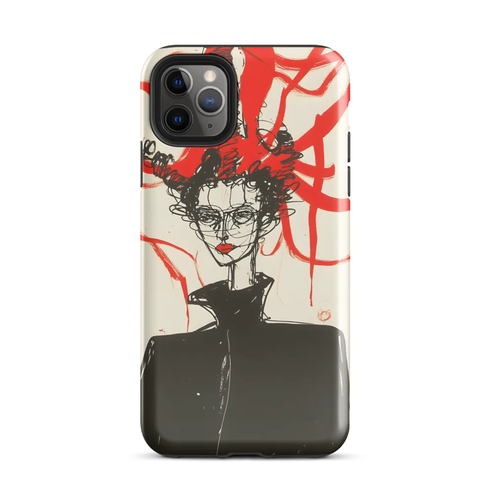 Dramatic Elegance in Red and Black | Phone Case |  11 Pro Max | Tough Case | Glossy