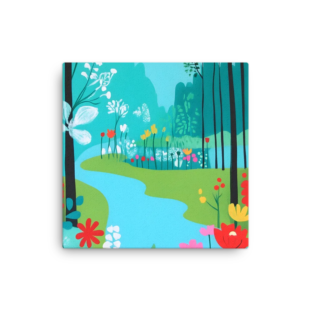 Whispers of Spring: A Colorful Retreat | Thin Canvas | 16″×16″