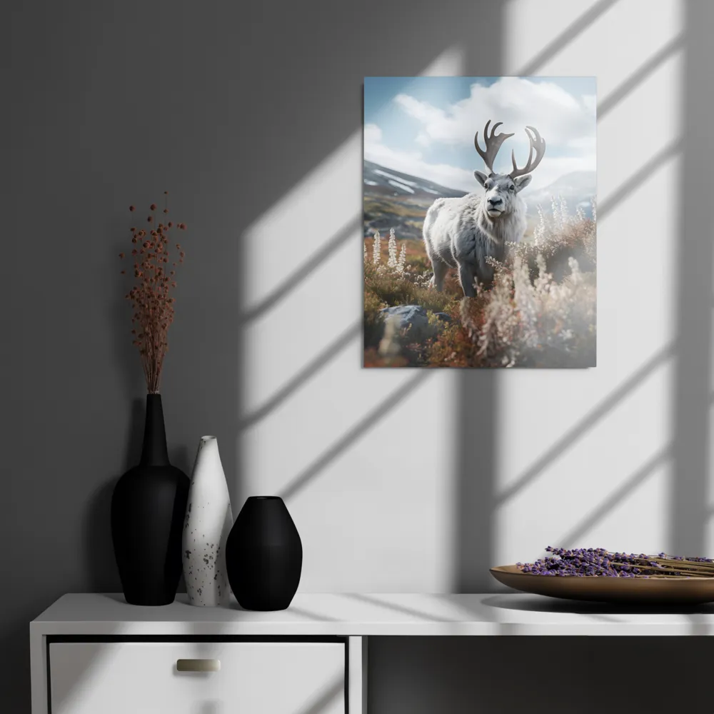 Majestic Harmony: The Reindeer in Nature | Metal Print | 16″×20″