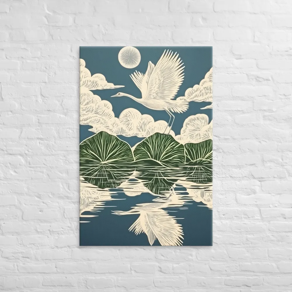 Ethereal Flight Over Water Lilies | Canvas | 32″×48″