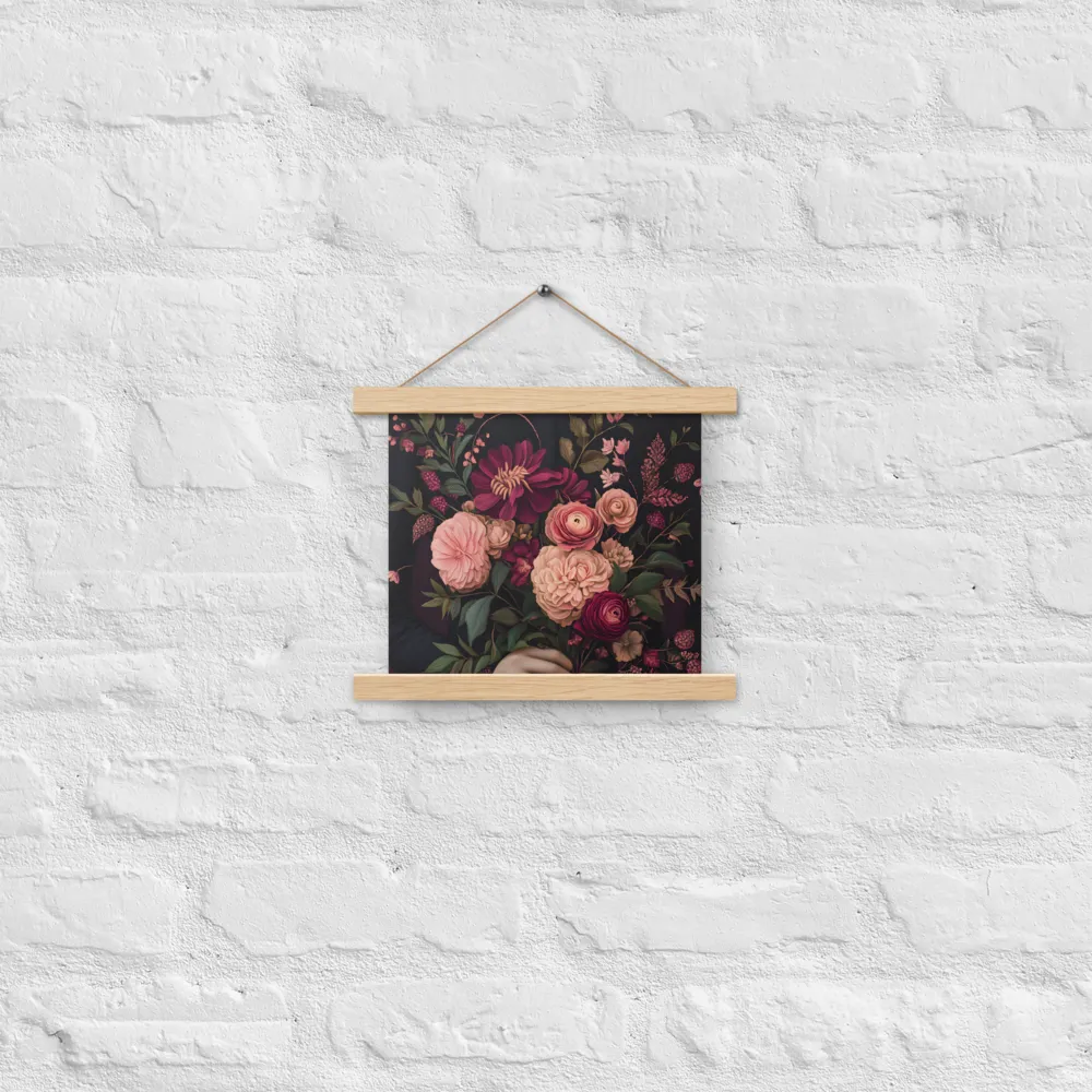Botanical Elegance | Poster With Oak Wood Hanger | 10″×10″
