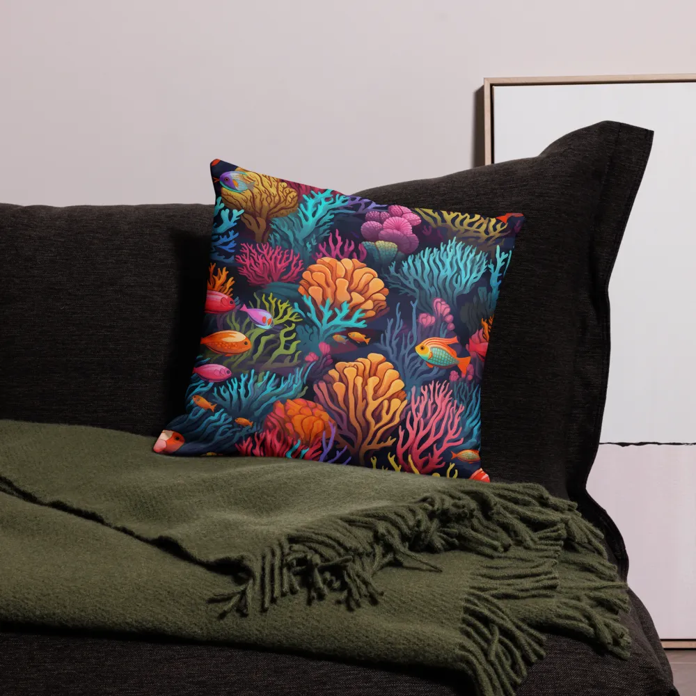 Underwater Harmony: A Coral Reef Wonderland | Pillow Case | 18″×18″