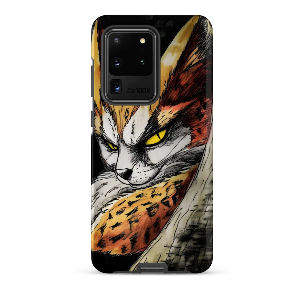 Fierce Gaze of the Wild Cat | Phone Case |  S20 Ultra | Tough Case | Matte