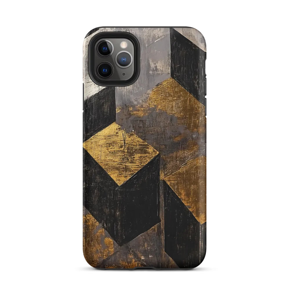 Geometric Harmony in Gold and Black | Phone Case |  11 Pro Max | Tough Case | Matte