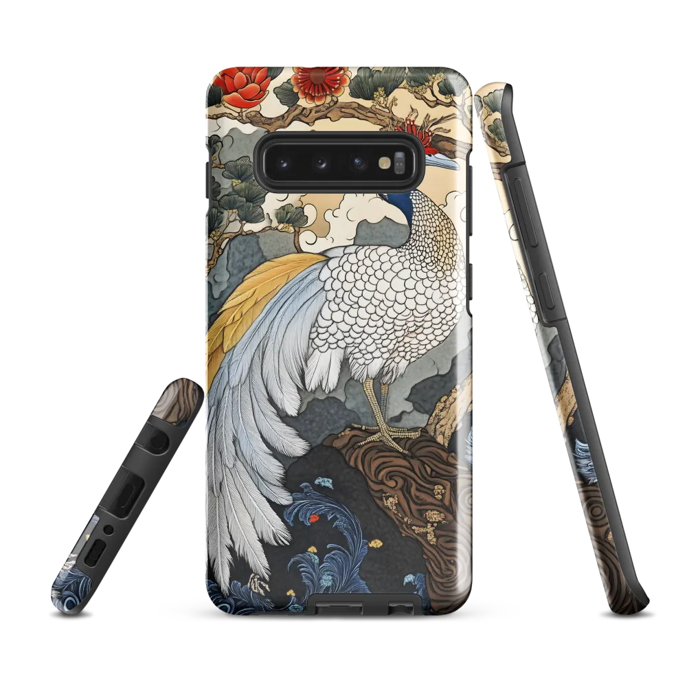 Majestic Serenity: The Ethereal Peacock | Phone Case |  S10 Plus | Tough Case | Glossy