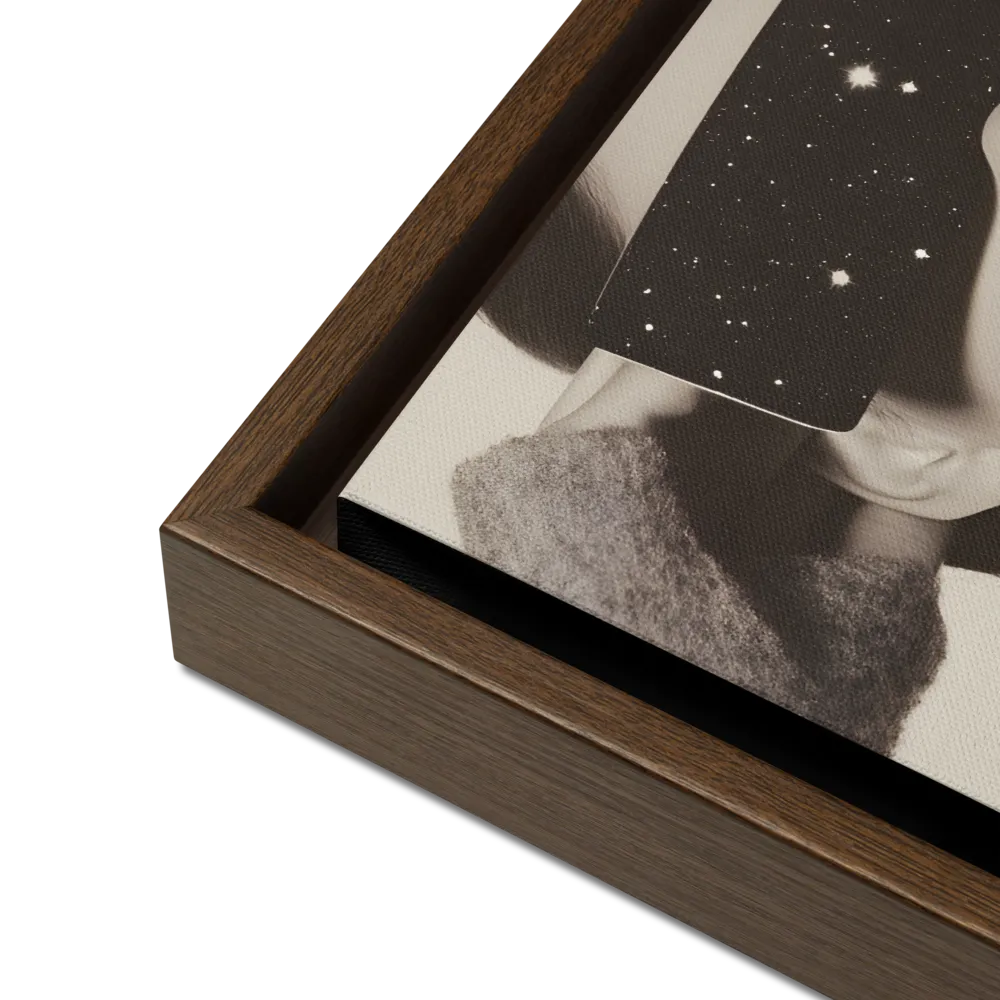 Celestial Elegance | Canvas with Brown Frame | 16″×16″