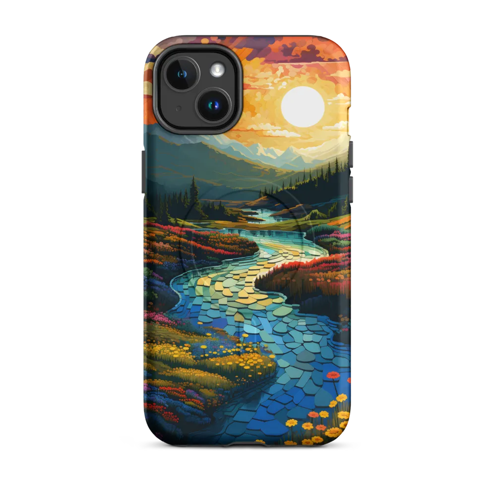 Serenity in Sunset: A Winding River's Embrace