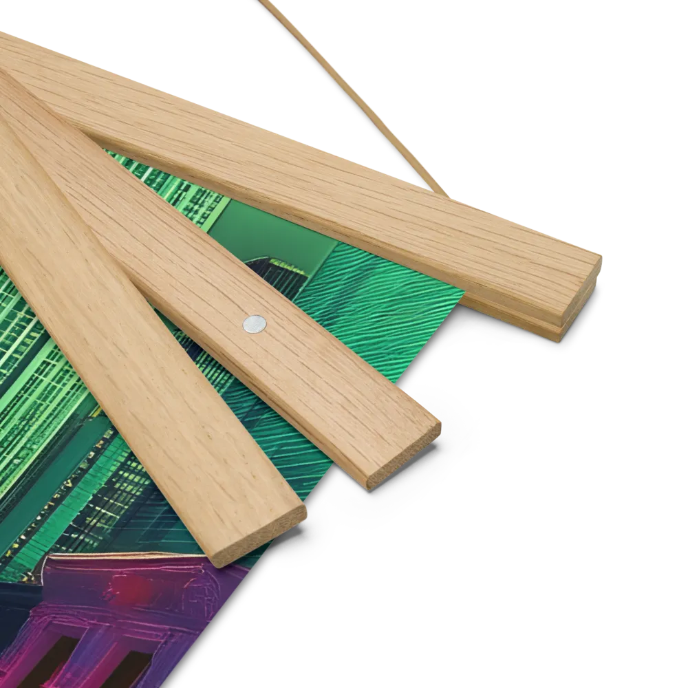 Urban Surrealism: Neon Dreams | Poster With Oak Wood Hanger | 18″×18″