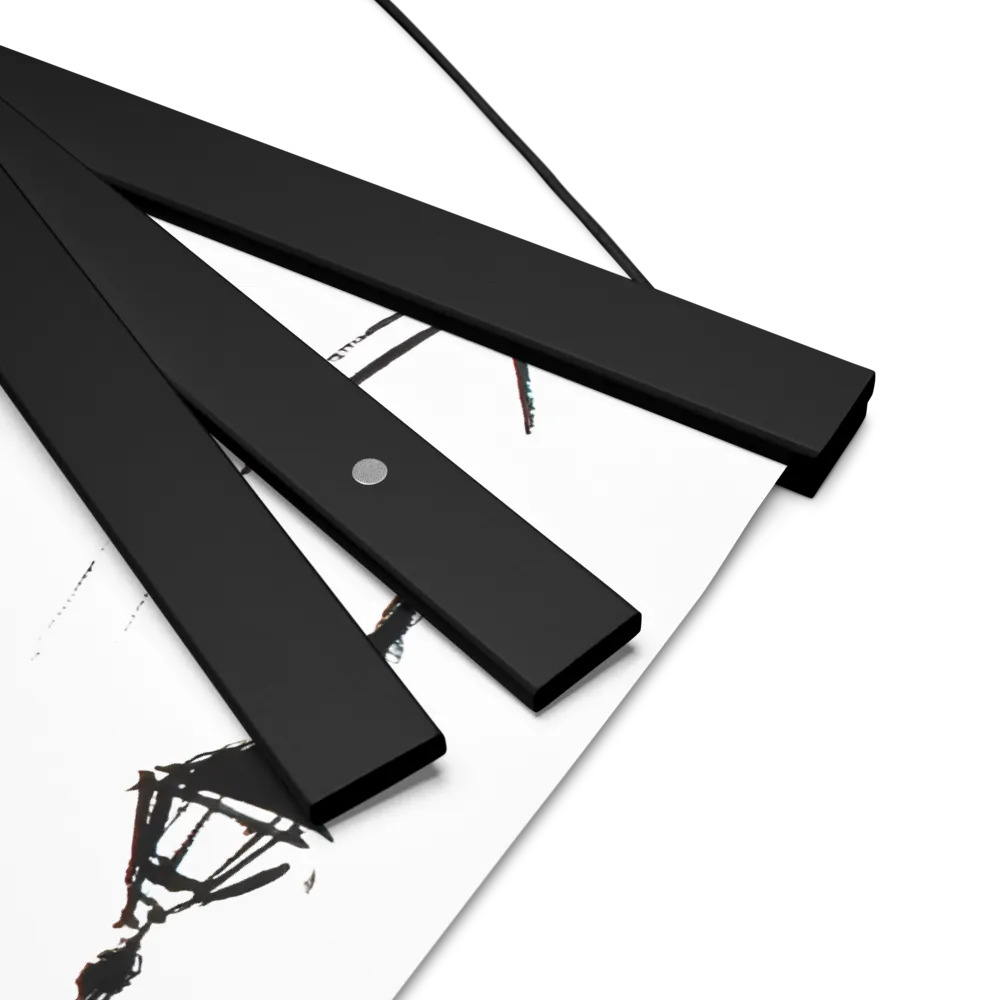 Clock Tower in Motion | Poster With Black Wood Hanger | 16″×16″
