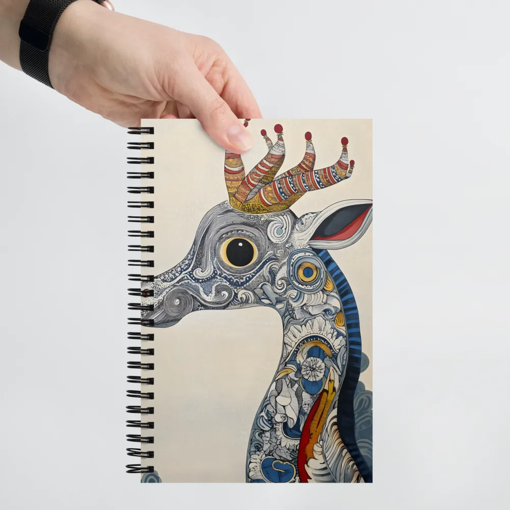 Whimsical Elegance: The Surreal Giraffe | Spiral Notebook