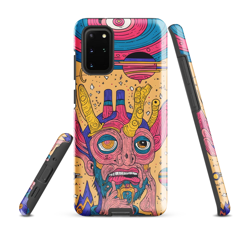 Horned Portrait on a Peach Field