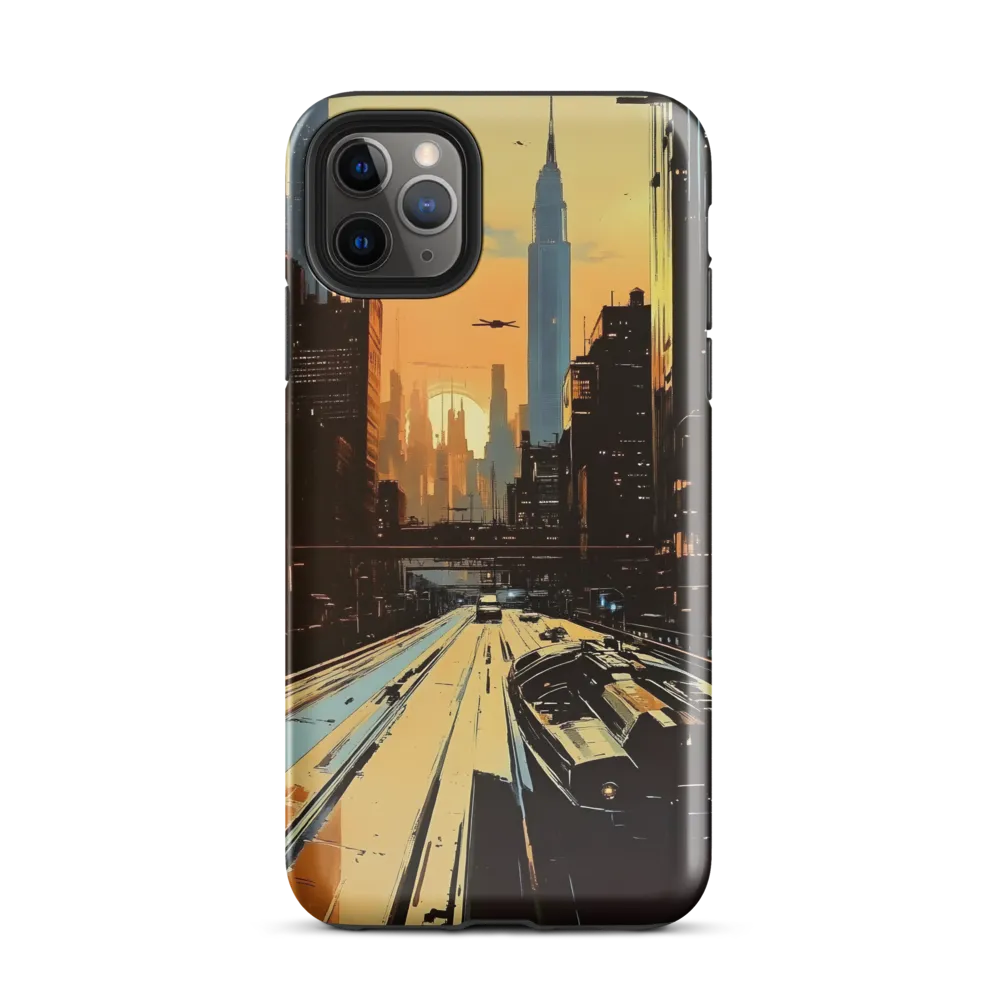 Metro Nexus: A Futuristic Cityscape | Phone Case |  11 Pro Max | Tough Case | Glossy