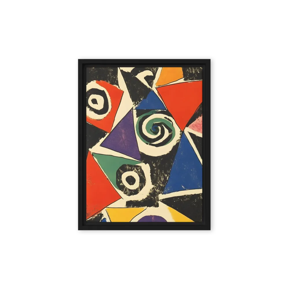 Dynamic Geometric Abstraction | Canvas with Black Frame | 9″×12″