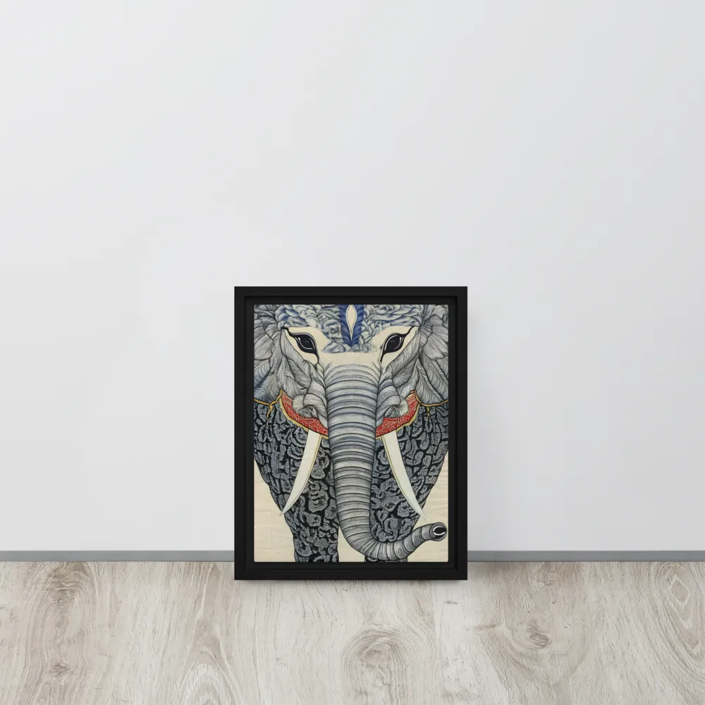 Majesty of the Elephant | Canvas with White Frame | 9″×12″