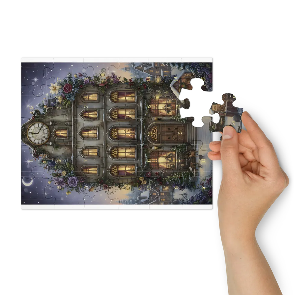 Midnight Advent House 
 Jigsaw Puzzle in Tin Box