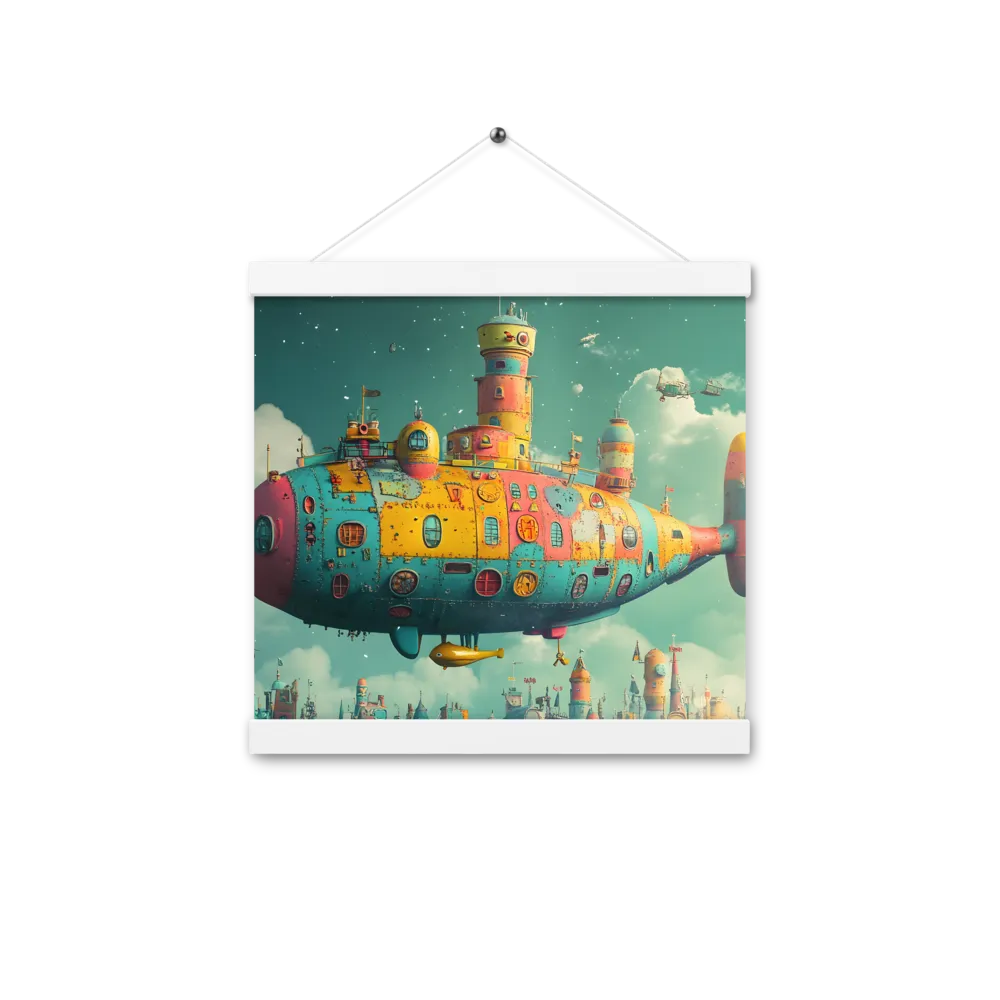 Submerged Dreams: A Whimsical Voyage | Poster With White Wood Hanger | 12″×12″