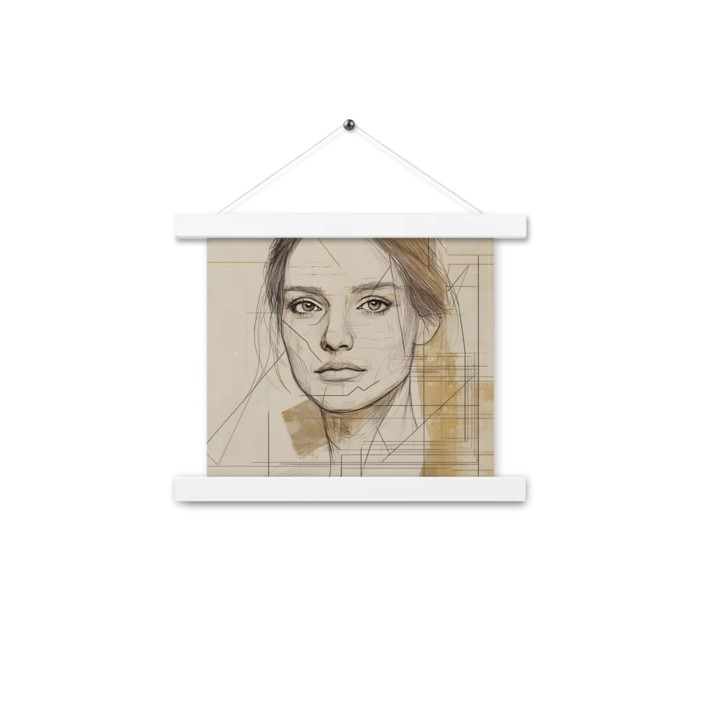 Geometric Elegance: A Modern Portrait | Poster With White Wood Hanger | 10″×10″