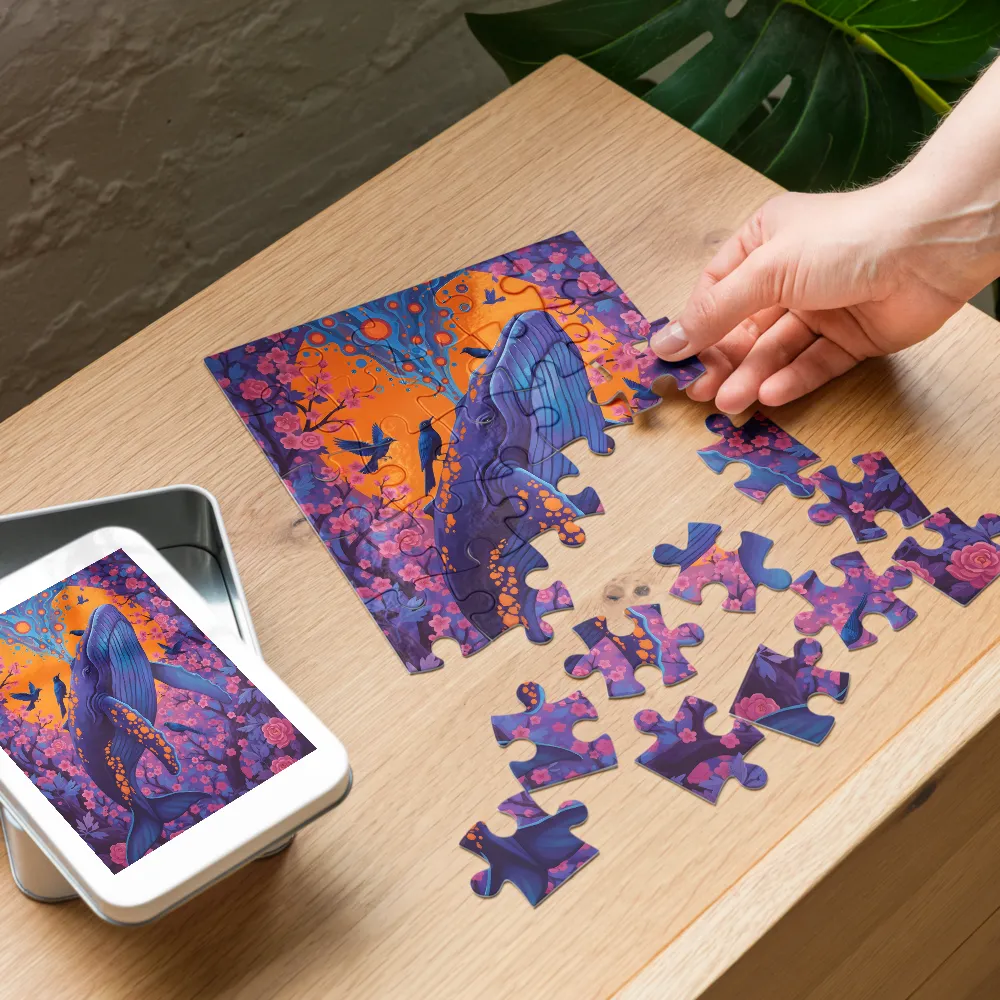 Blooming Whale 
 Jigsaw Puzzle in Tin Box