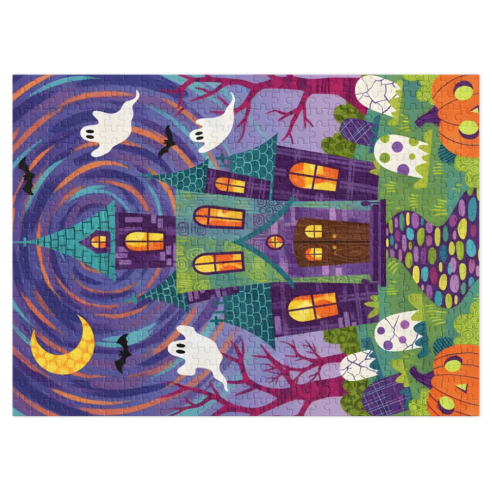 Whimsical Haunted Mansion 
 Jigsaw Puzzle in Tin Box
