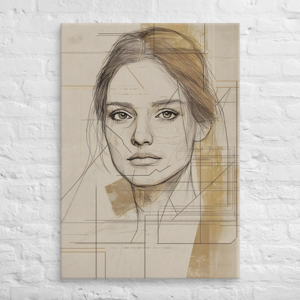 Geometric Elegance: A Modern Portrait | Canvas | 28″×40″