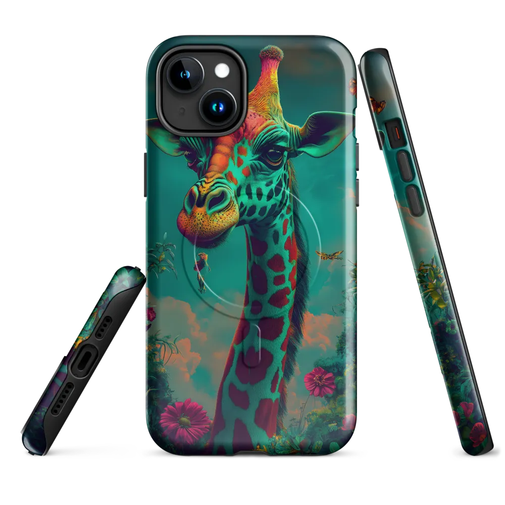 Whimsical Giraffe Among Blossoms