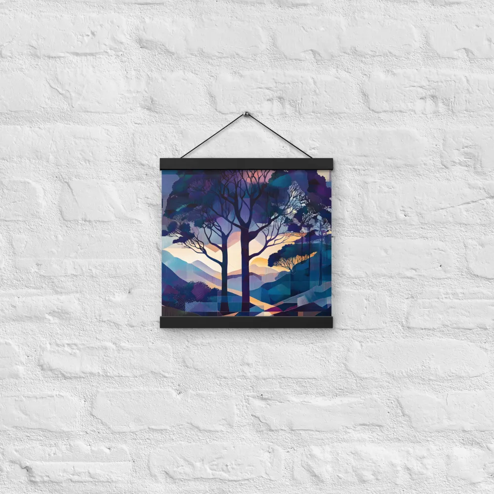 Tranquil Geometry: A Journey Through Color | Poster With Black Wood Hanger | 12″×12″
