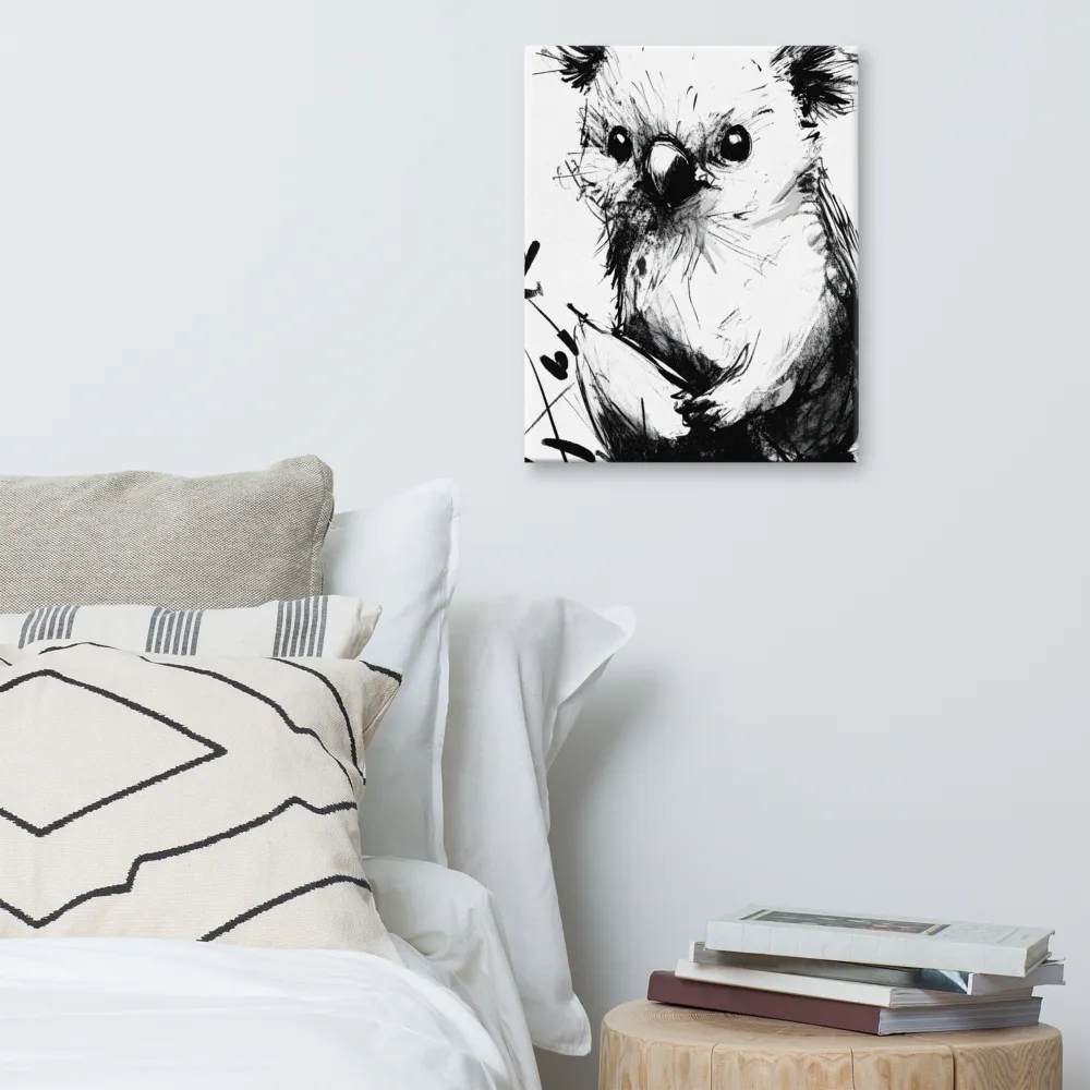 Whimsical Koala in Ink | Canvas | 16″×20″