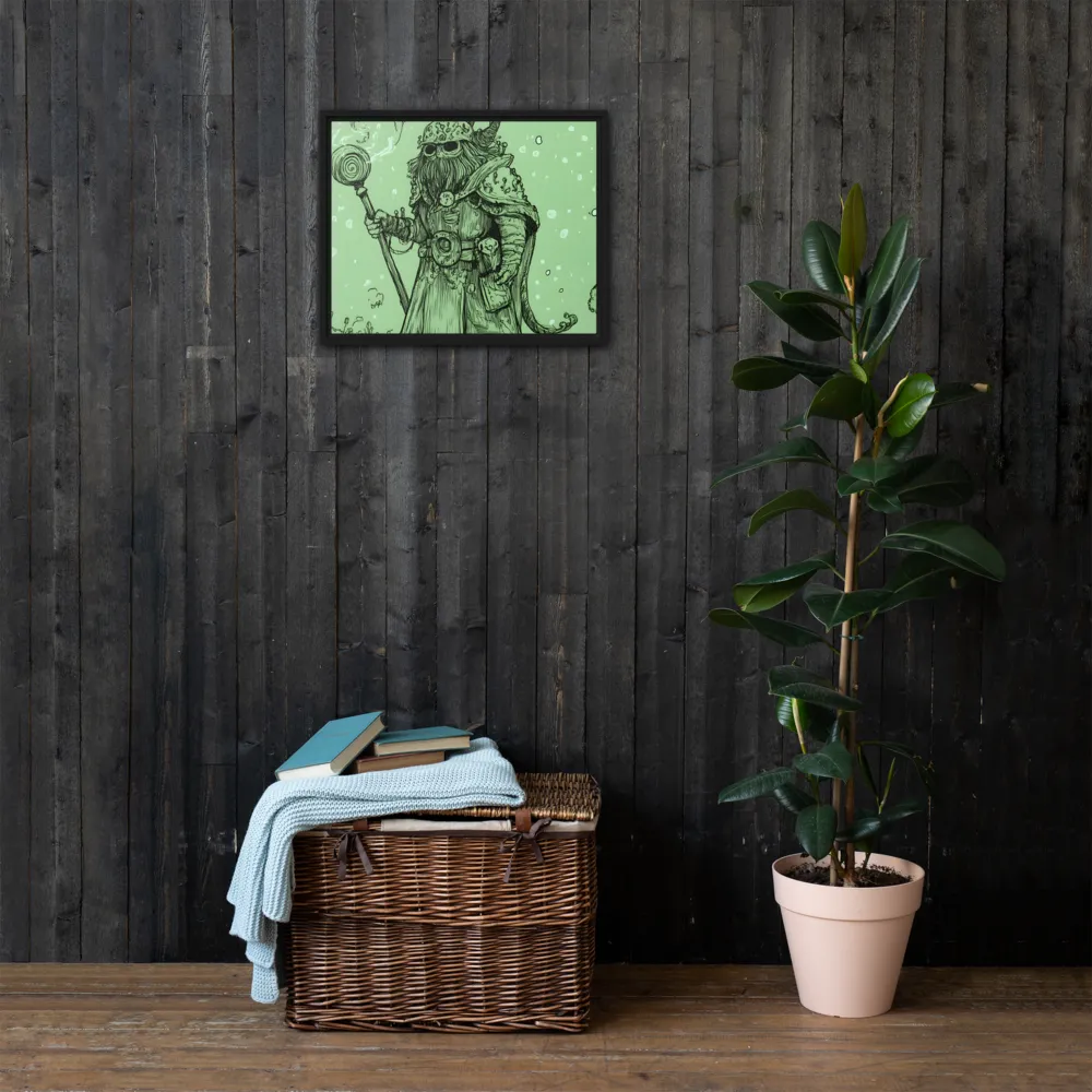The Enigmatic Wizard | Canvas with Black Frame | 16″×20″