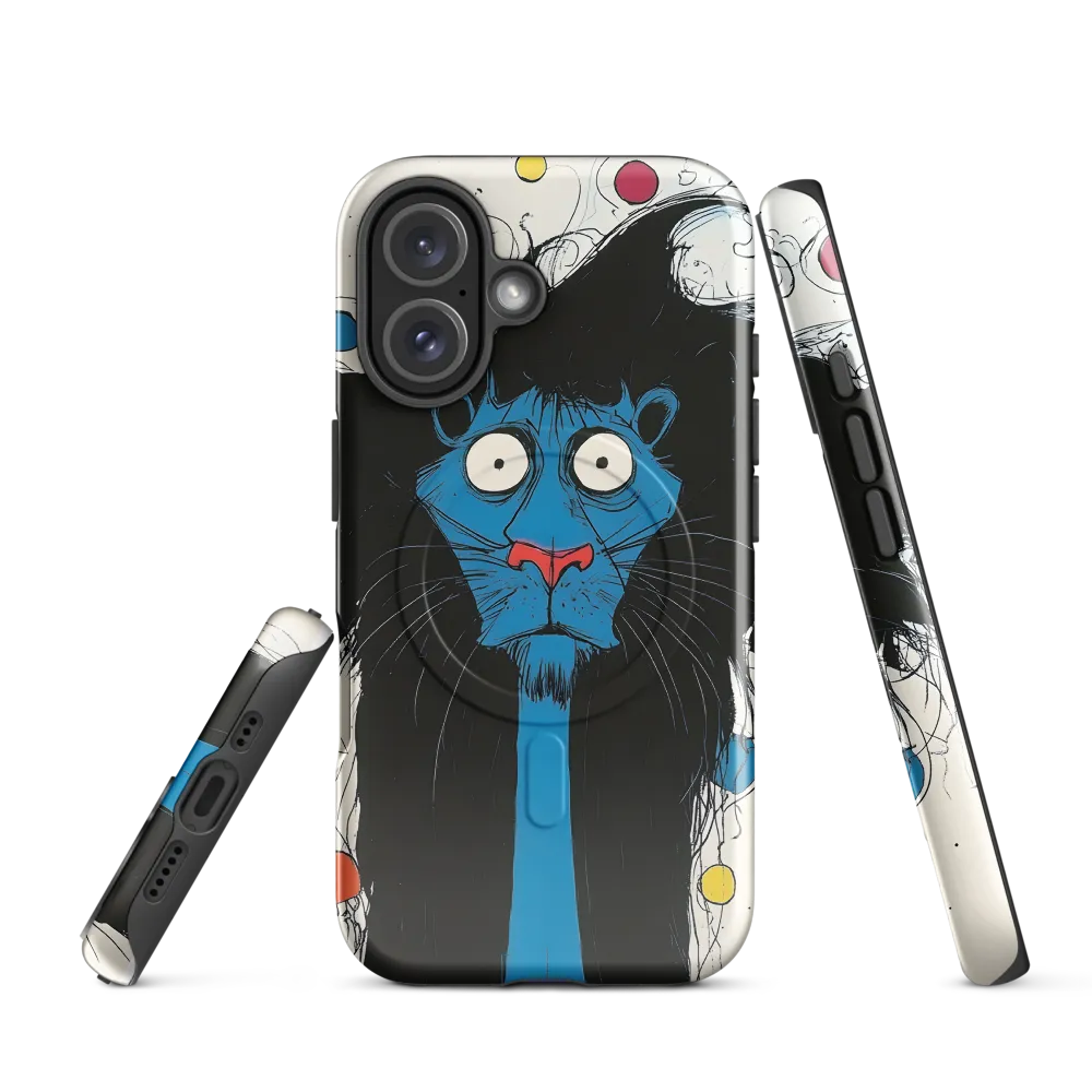 Whimsical Blue Lion