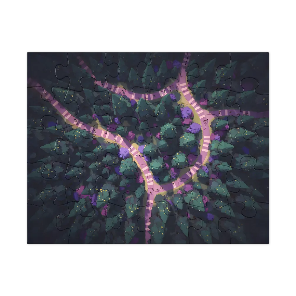 Twilight Canopy Path 
 Jigsaw Puzzle in Tin Box