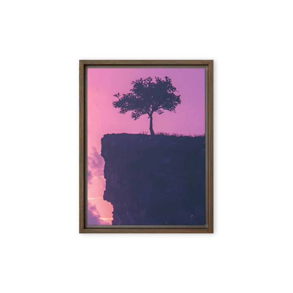 Solitude on the Edge | Canvas with Brown Frame | 9″×12″