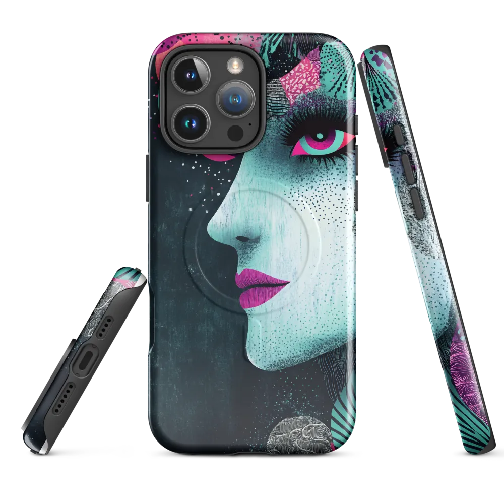 Mystical Beauty in Blue and Pink | Phone Case |  16 Pro Max | MagSafe® Tough Case | Glossy