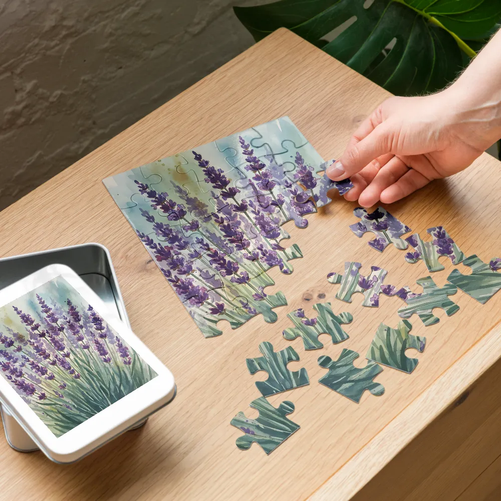Lavender Study 
 Jigsaw Puzzle in Tin Box