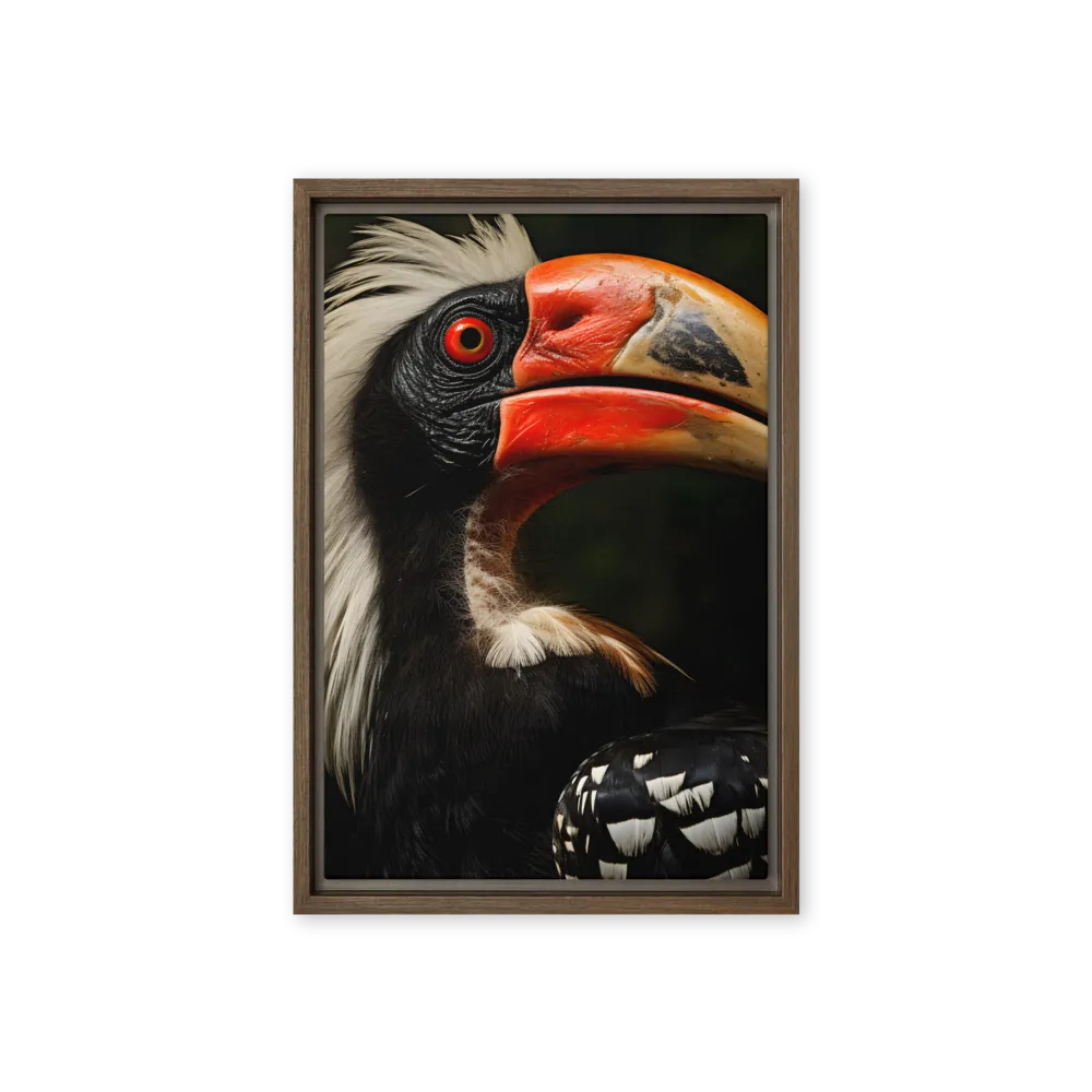 Majesty of the Hornbill | Canvas with Brown Frame | 12″×18″