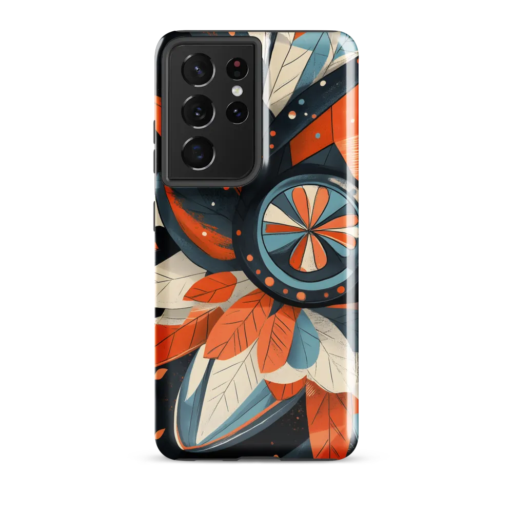 Floral Symphony in Orange and Teal